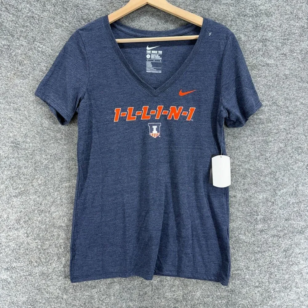 New Nike Activewear T-Shirt Women L Large Blue The Nike Tee Short Sleeve Cotton